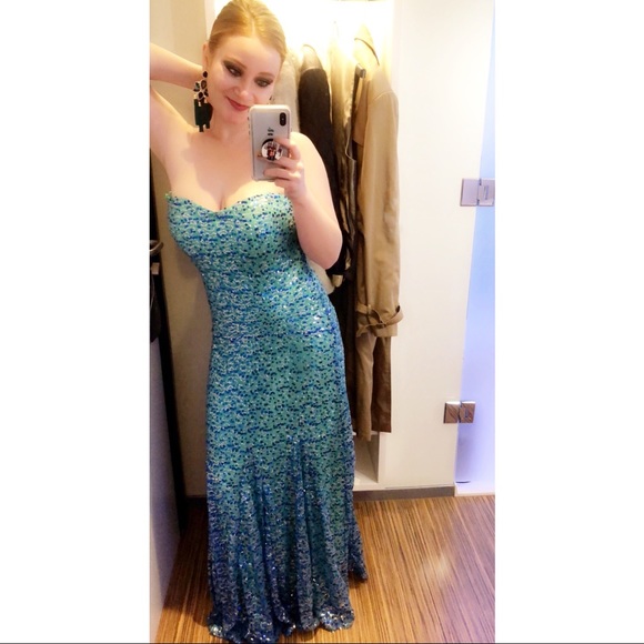 Strapless sequin mermaid prom formal dress 🧜🏻‍♀️ - Picture 1 of 7